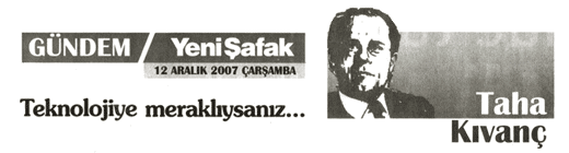 12 Aralık 2007, Yeni Şafak gazete kupürü